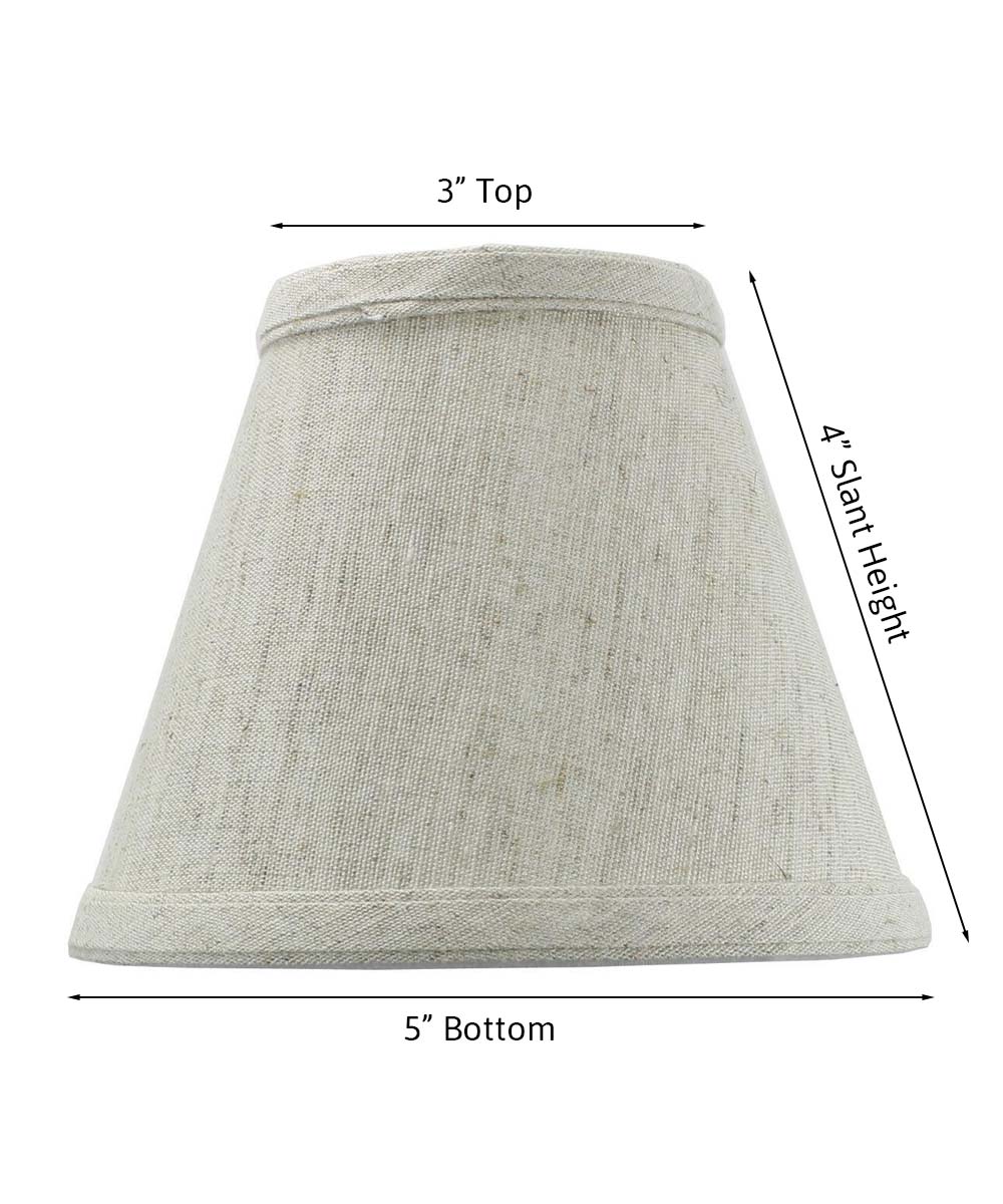 5"W x 4"H Set of 6 Textured Oatmeal Clip-on Candlelabra Shade