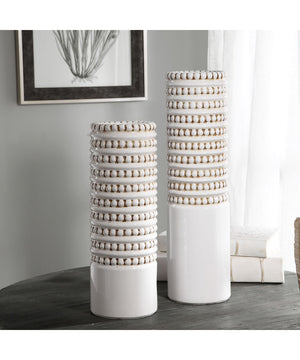 Angelou White Vases, Set of 2