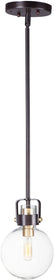 6"W Bauhaus 1-Light Minipendant Bronze / Satin Brass