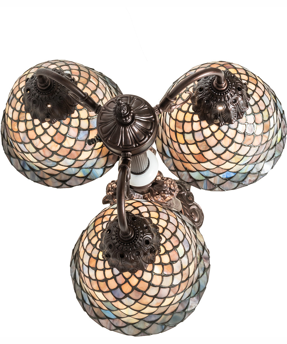 23" High Tiffany Fishscale 3 Light Table Lamp