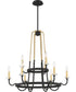Tanner 9-light Chandelier Western Bronze