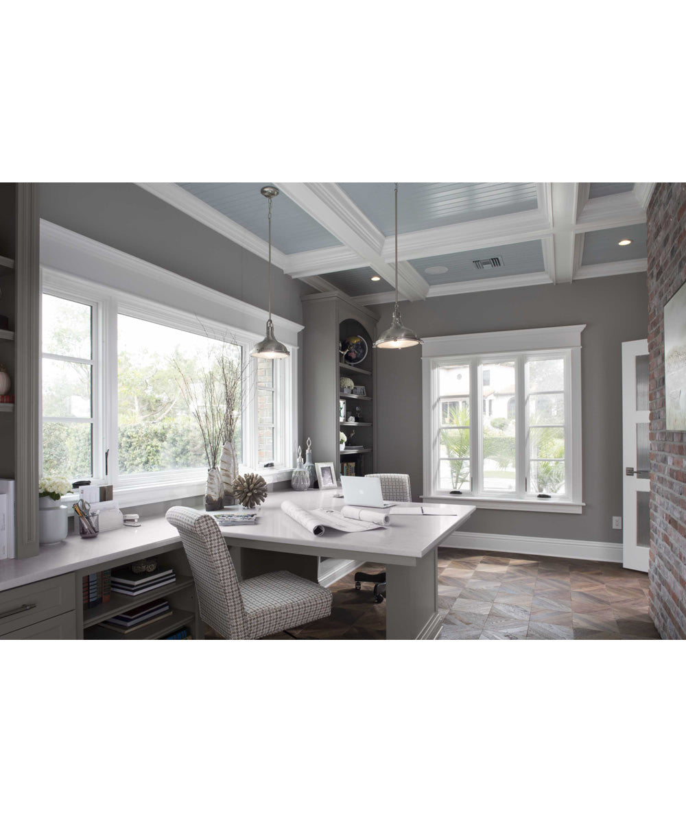 Fresnel Lens LED Clear Fresnel Glass Coastal Pendant Light Brushed Nickel