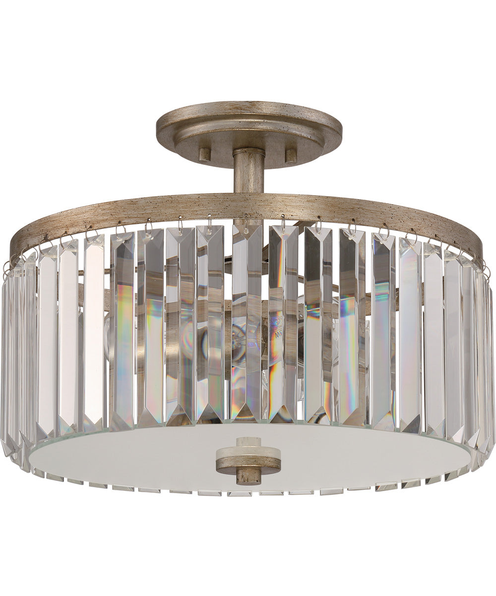 Mirage Medium 3-light Semi Flush Mount Vintage Gold