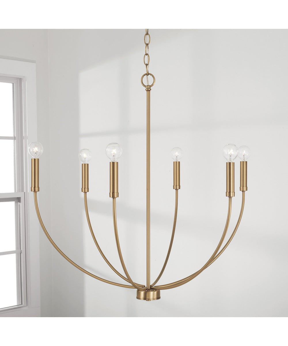 Ansley 6-Light Chandelier Aged Brass