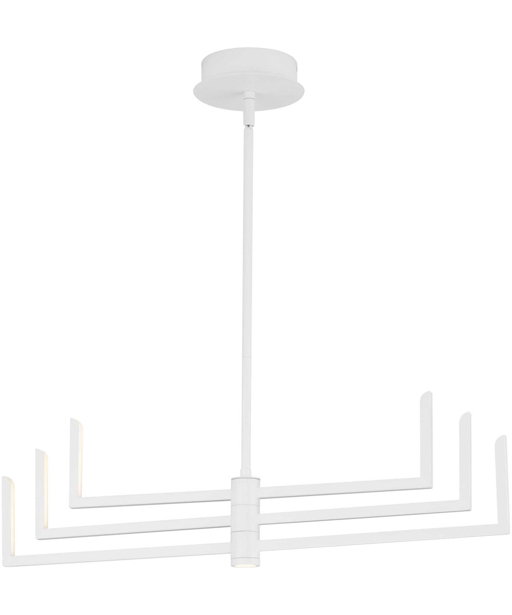 Pivot LED 6-Light Modern Style Chandelier with Downlight Satin White