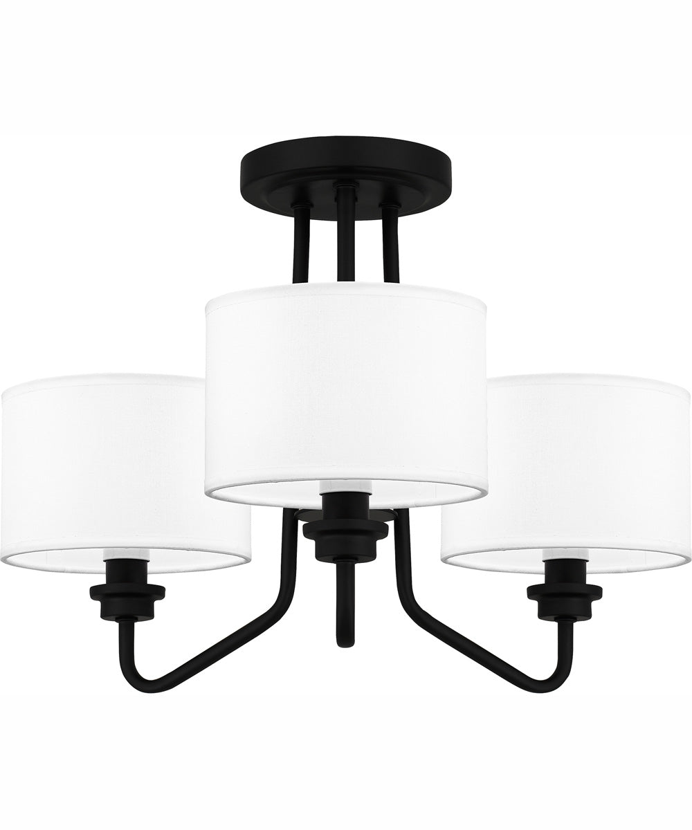 Quoizel Semi-Flush Mount Large 3-light Semi Flush Mount Matte Black