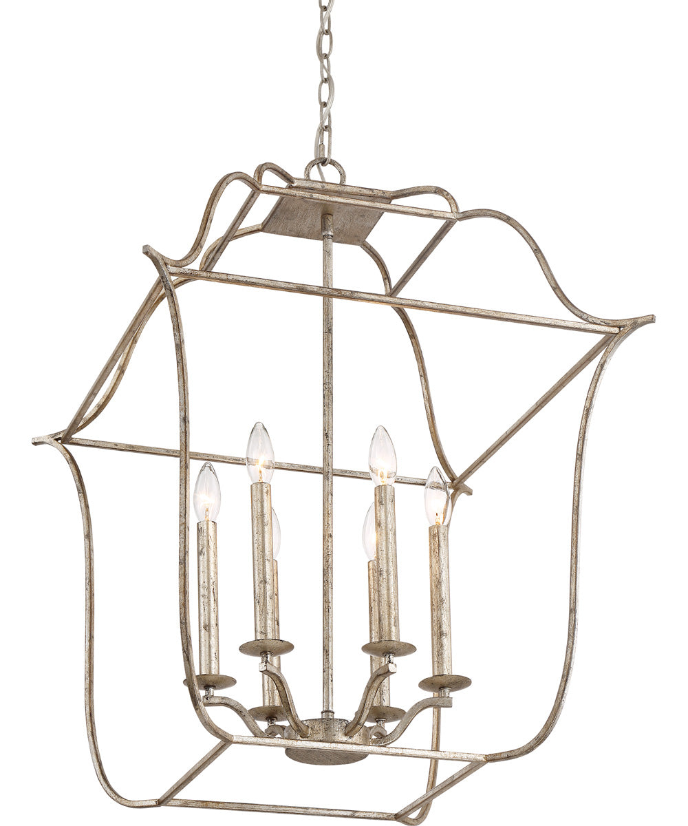 Gallery 6-light Pendant Century Silver Leaf