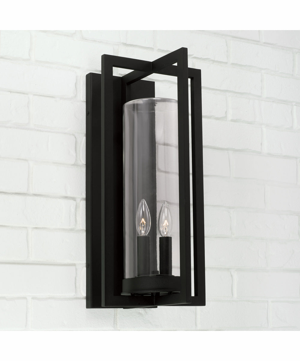 Kent 2-Light Outdoor Wall-Lantern Rain or Shine - Black