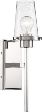 5"W Rector 1-Light Vanity & Wall Polished Nickel / Clear Seeded