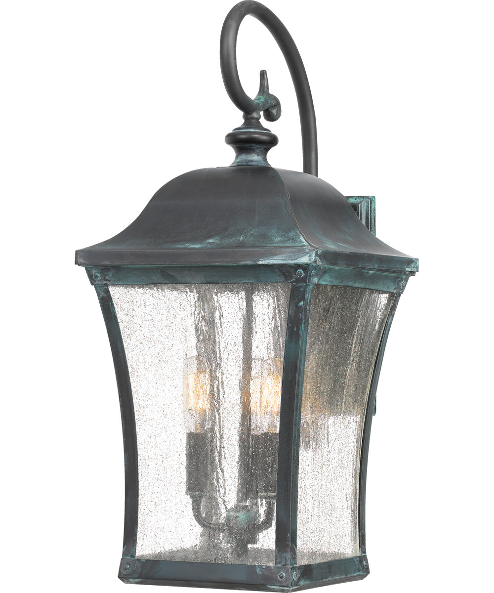 Bardstown Large 3-light Outdoor Wall Light Aged Verde