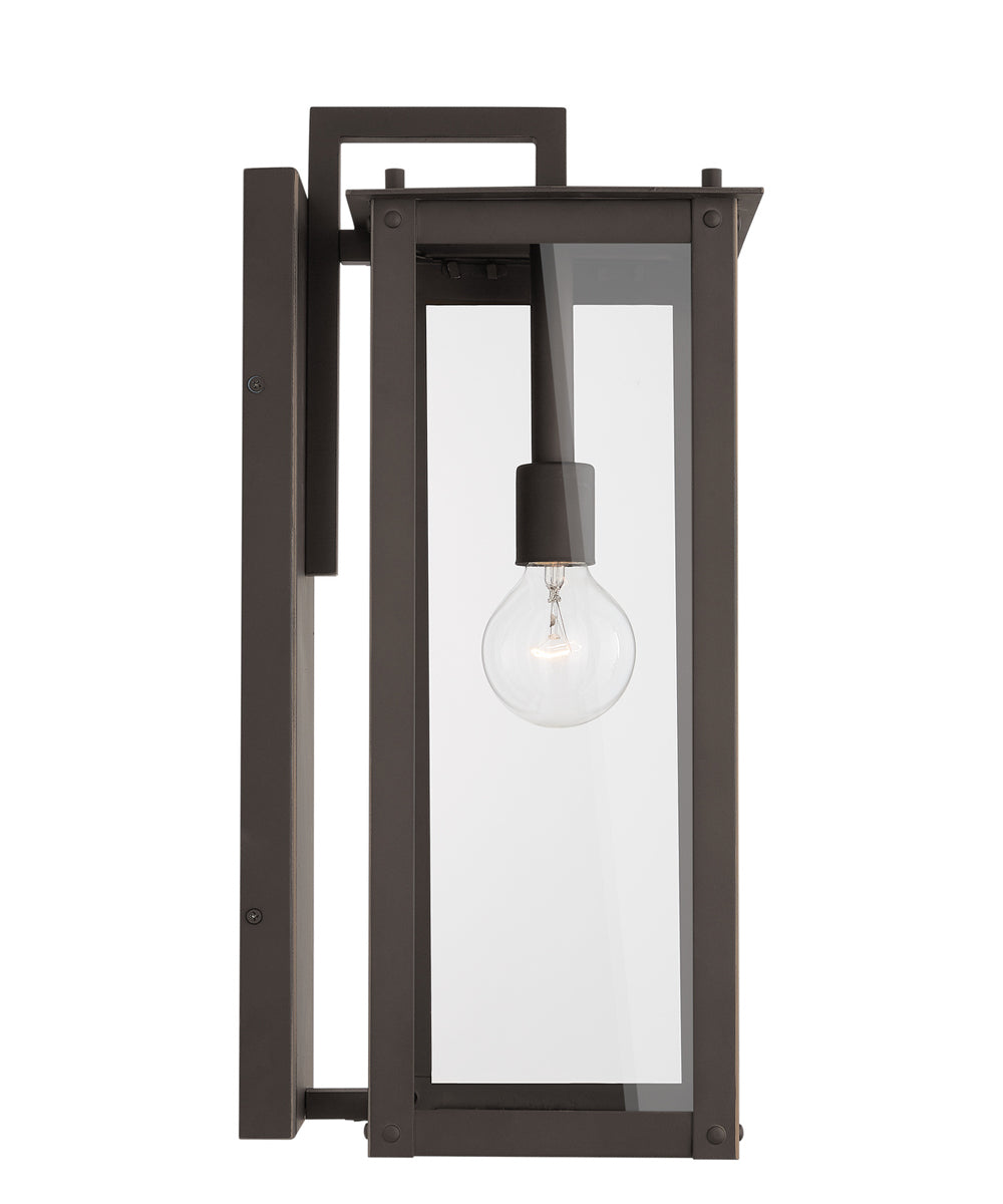 Hunt 1-Light Outdoor Wall Mount In Oiled Bronze With Clear Glass