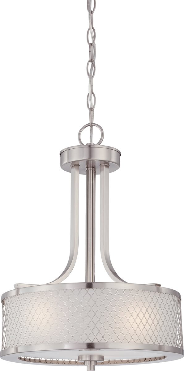14"W Fusion 3-Light Pendant Brushed Nickel