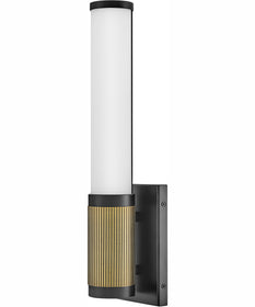 Zevi LED-Light Small LED Vanity in Black with Lacquered Brass Accents