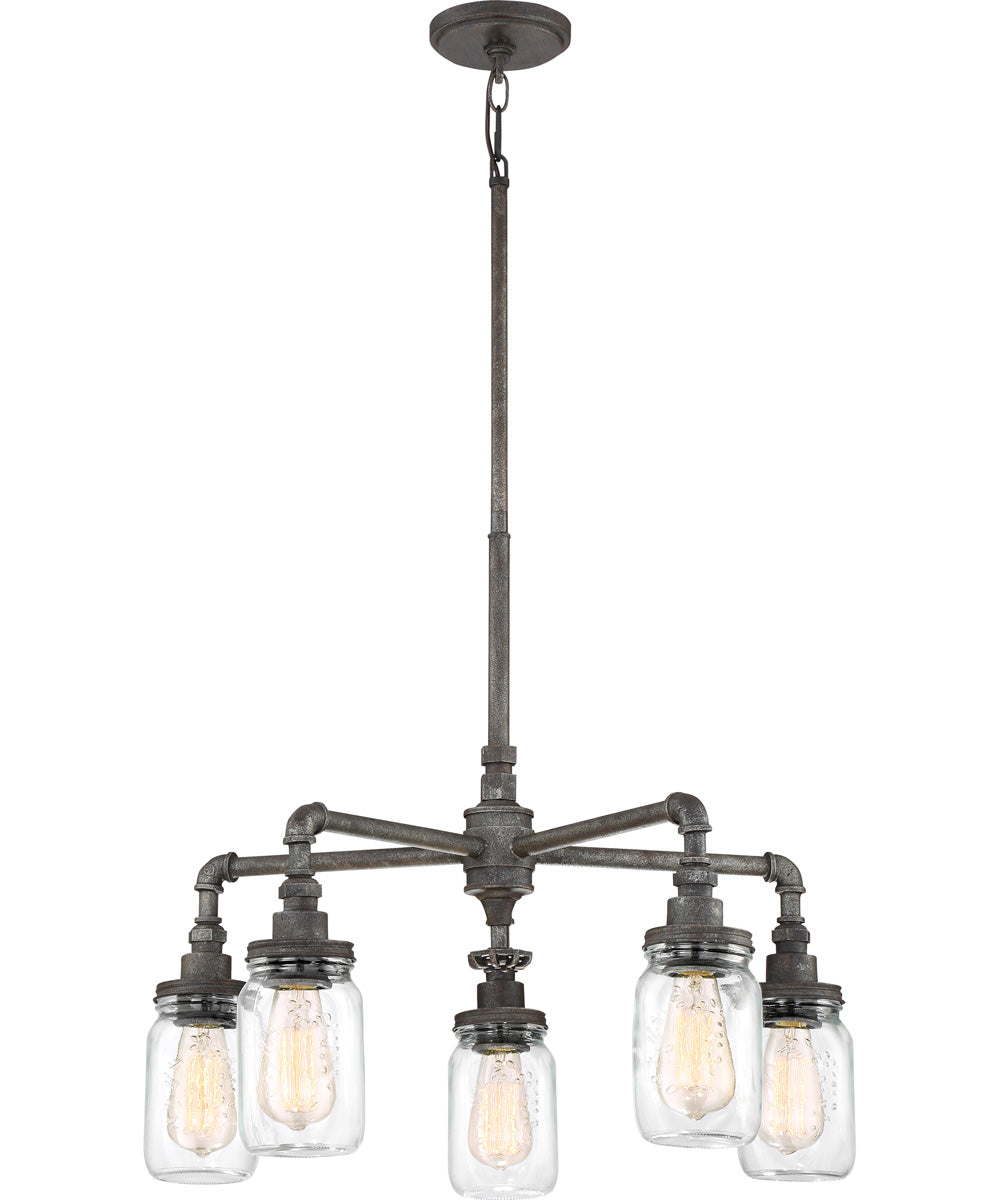 Squire 5-light Chandelier Rustic Black
