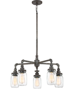 Squire 5-light Chandelier Rustic Black