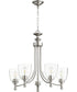 25"W Rossington 5-light Chandelier Satin Nickel w/ Clear/Seeded