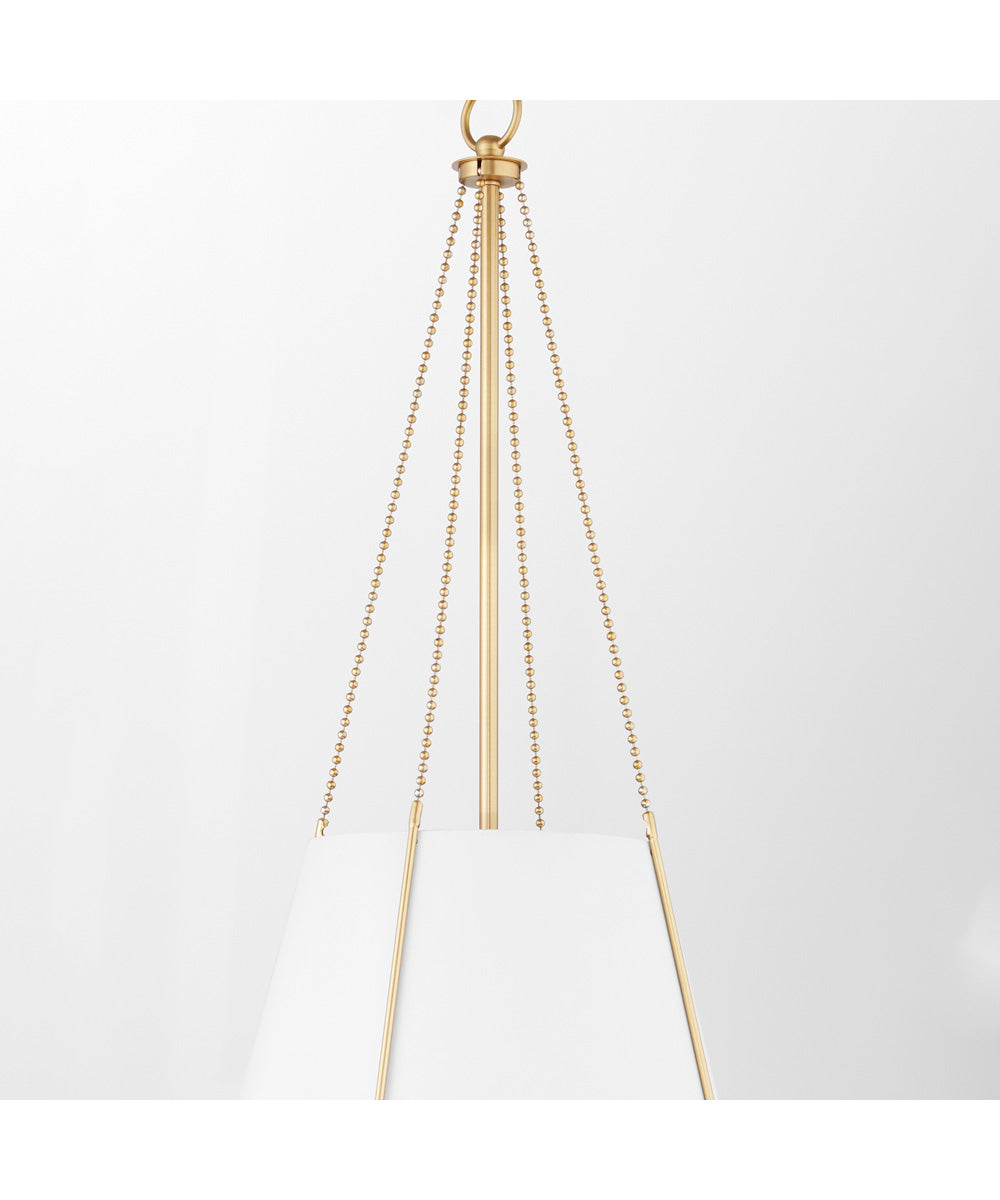 1-light Pendant Studio White w/ Aged Brass