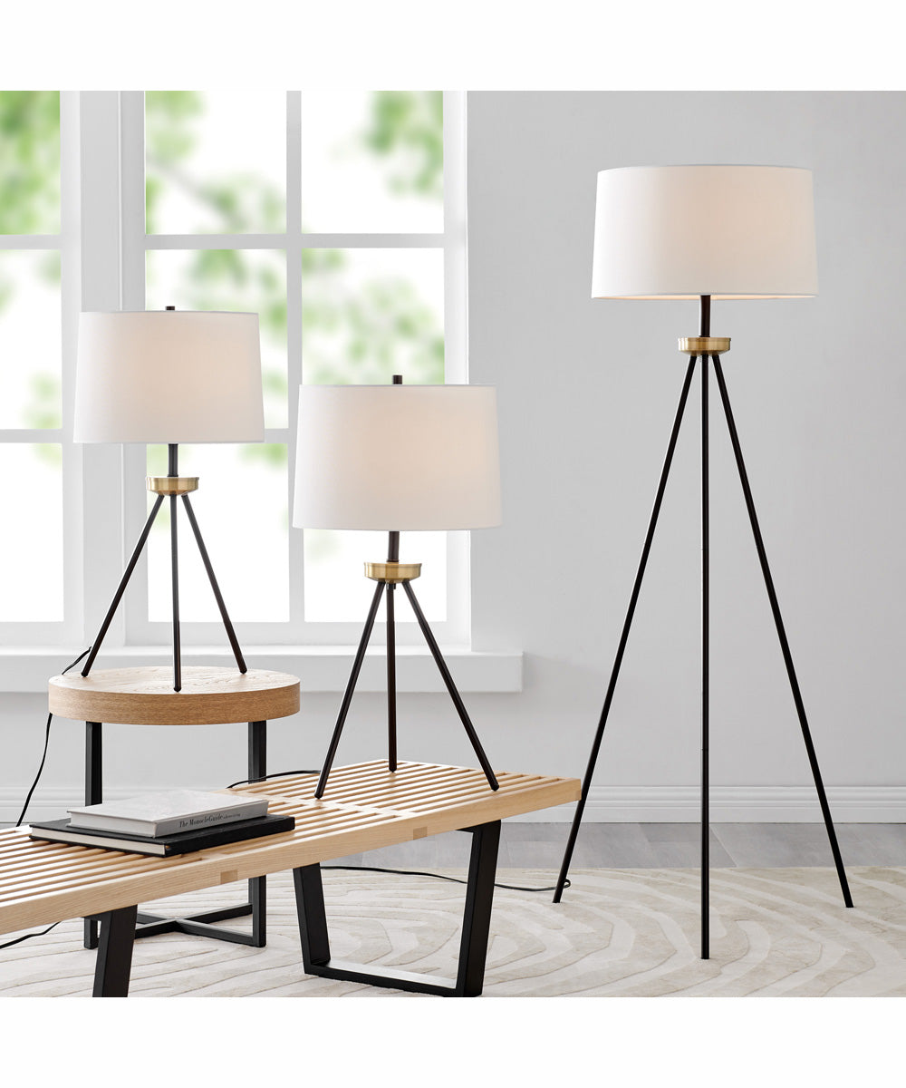 Tullio 1-Light 3Pcs Floor & Table Lamp Set Orb/White Shade
