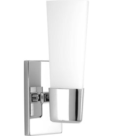 Zura 1-Light Etched Opal Glass Modern Bath Vanity Light Polished Chrome