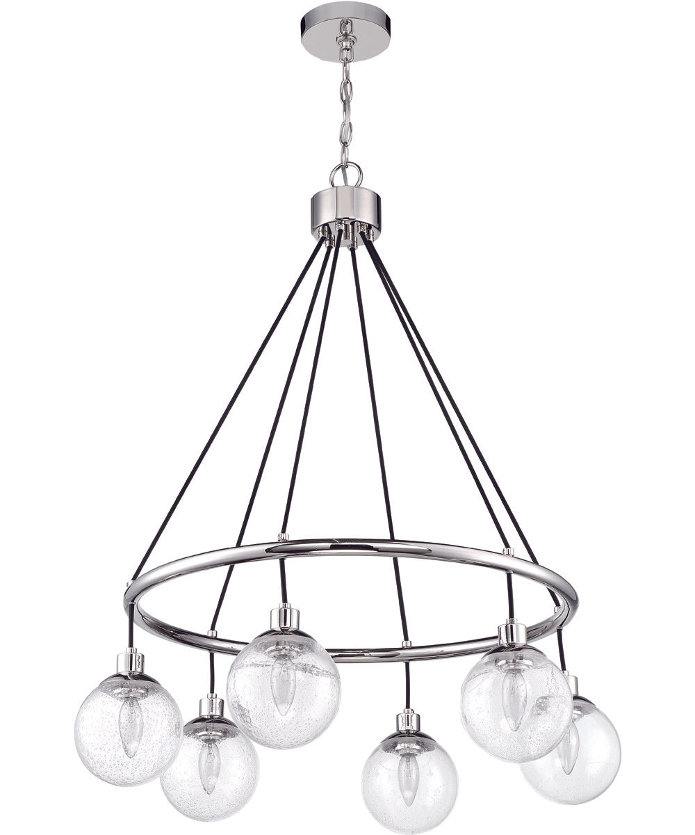 Que 6-Light Chandelier Chrome
