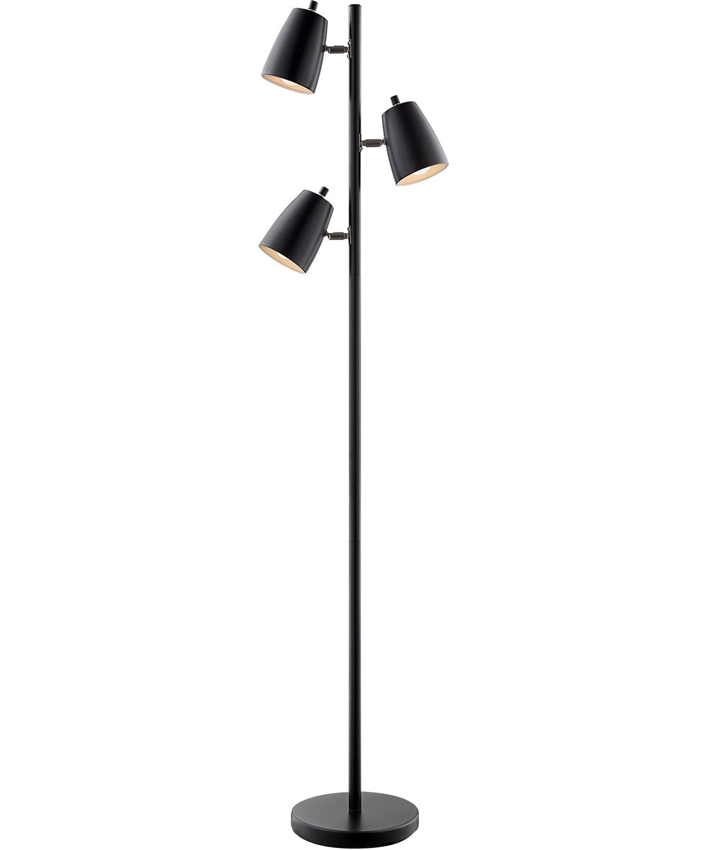 Ronnie 3-Light 3-Light Floor Tree Lamp Black