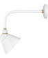 Foundry Sign Light 1-Light Medium Straight Arm Outdoor Barn Light in Gloss White