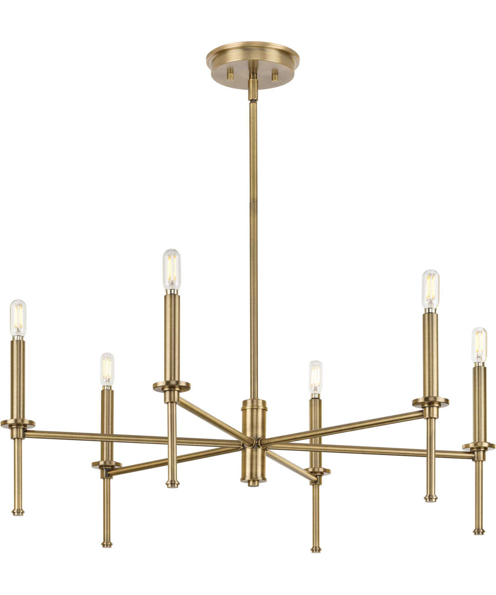 Elara 6-Light New Traditional  Chandelier Light Vintage Brass