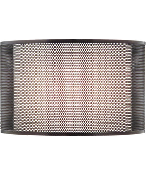 16x16x10 Perforated Metal ORB/White Linen Double Drum Hardback Lampshade