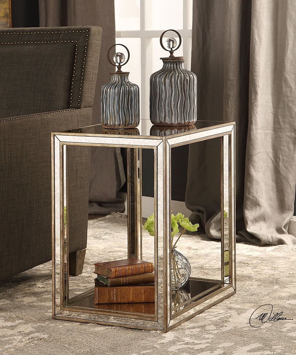 24"H Julie Mirrored End Table