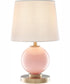 Eliza 2-Light 2 Pack-Table Lamp Antique Brass/Pink Glass/Fabric Shade