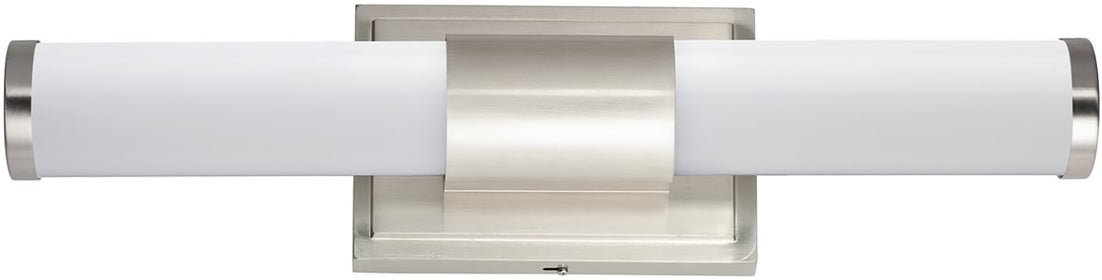 18"W Optic LED 2-Light Bath Vanity Satin Nickel