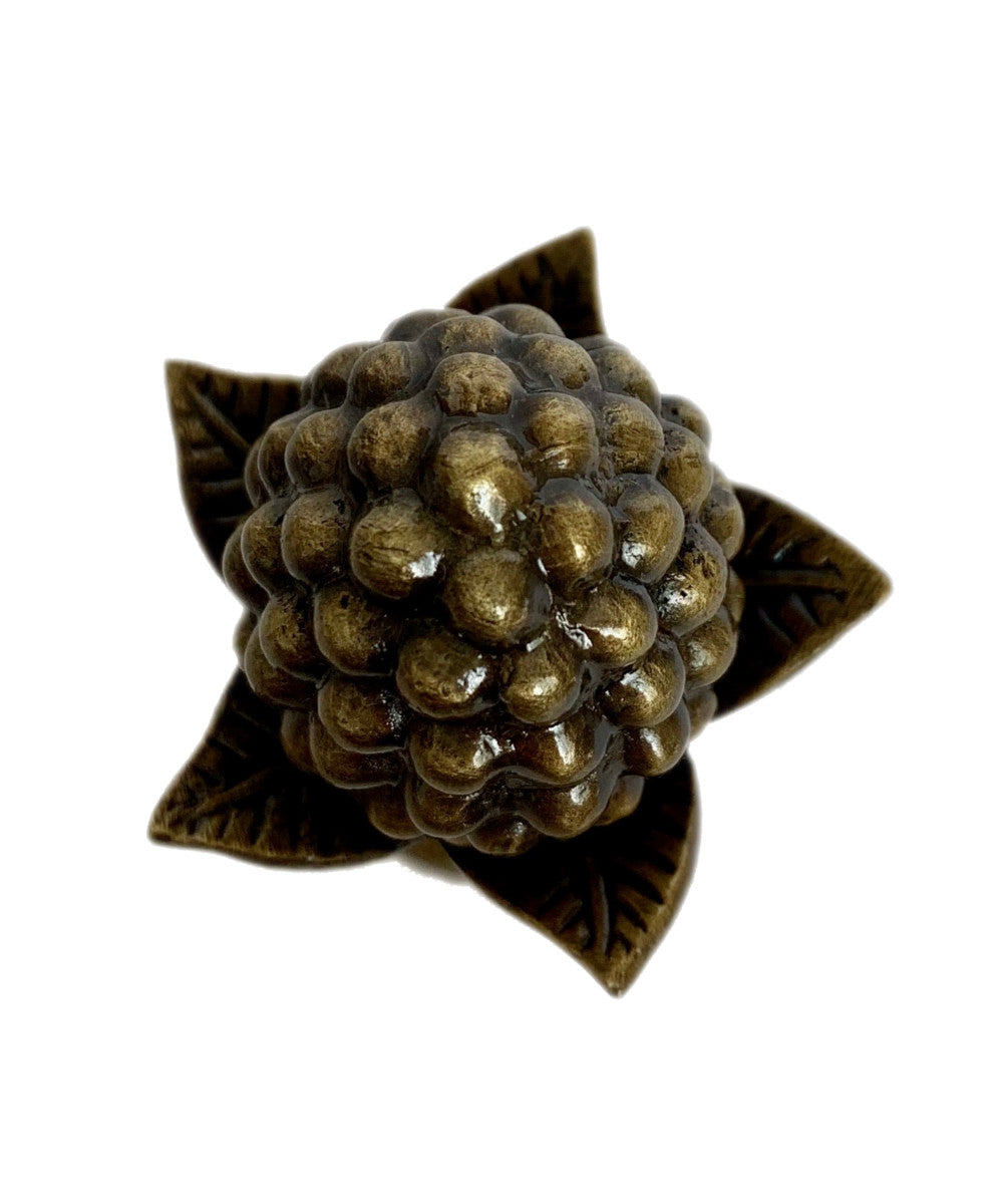 Antique Brass Pinecone Lamp Finial with Antiqued Brass Base 2"h