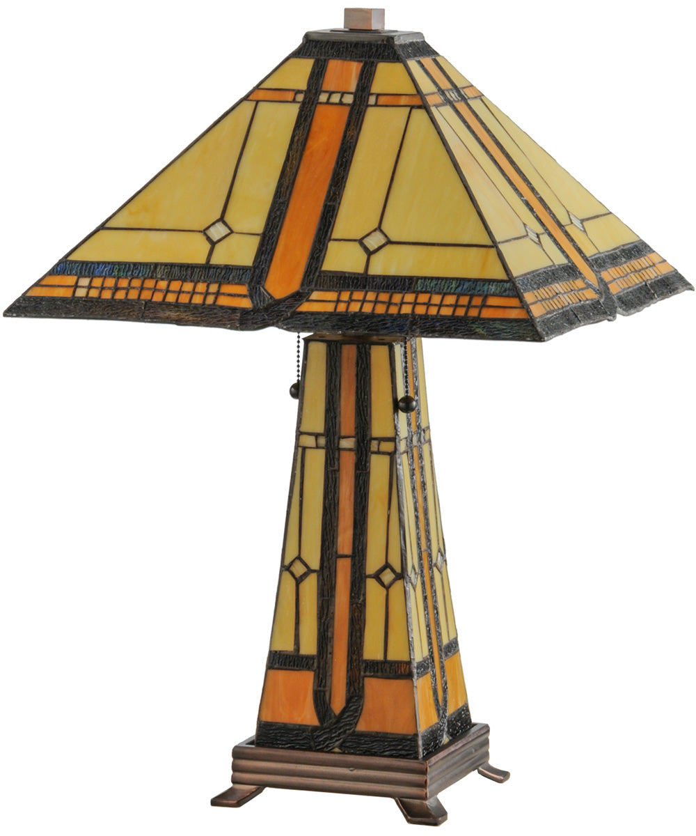 25"H Sierra Prairie Mission  Tiffany Table Lamp