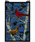 20"H x 13"W Cardinals Morning Stained Glass Window