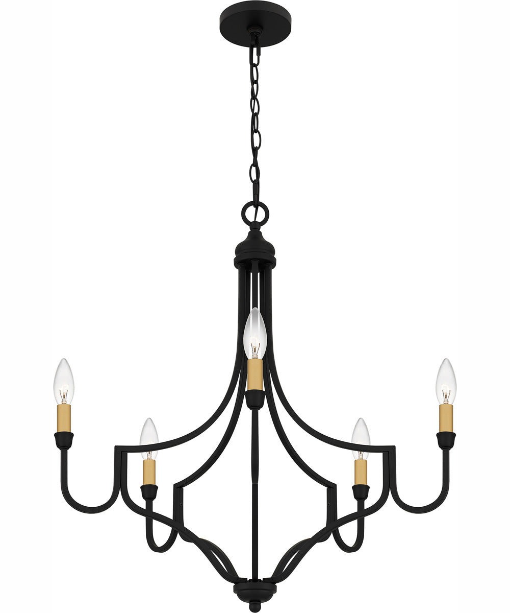 Mabel 5-light Chandelier Matte Black