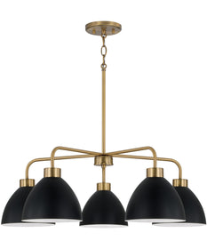 Ross 5-Light Chandelier Aged Brass and Black