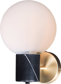 8"W Vesper 1-Light Wall Sconce Satin Brass / Black