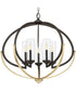 Evoke 5-Light Clear Glass Luxe Chandelier Light Antique Bronze