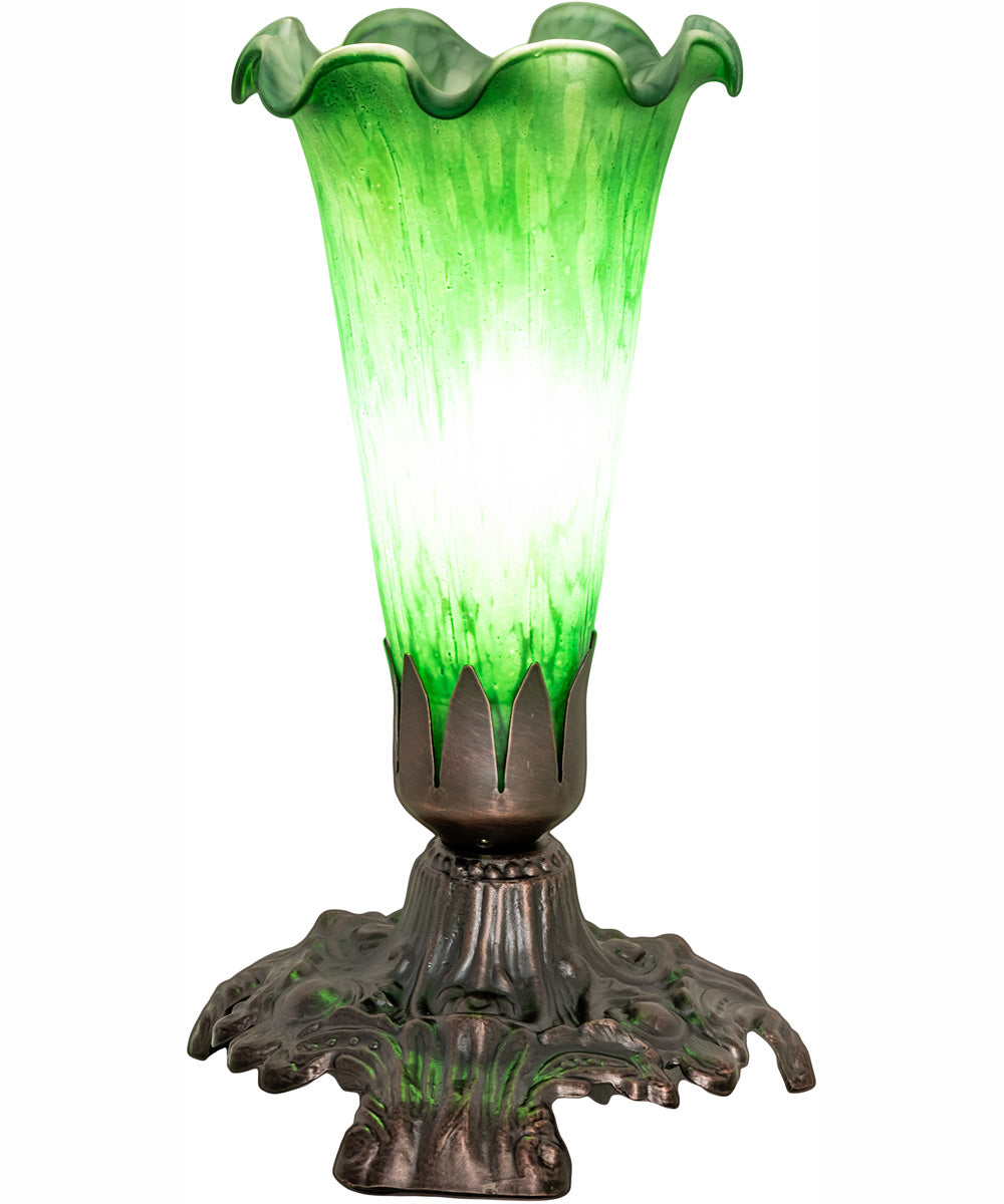 7" High Green Tiffany Pond Lily Victorian Mini Lamp