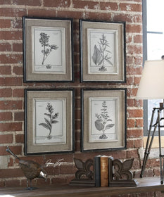 18"H x 15"W Casual Grey Study Framed Art Set of 4