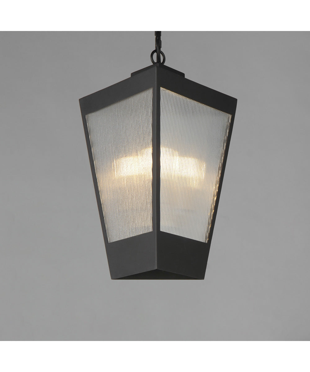 Triform 14 inch LED Outdoor Pendant Black / Antique Brass