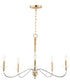 Clarion 5-Light Chandelier Polished Chrome / Satin Brass