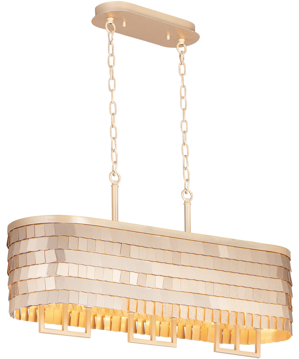 35"W Glamour 6-Light Island Chandelier Champagne / Gold