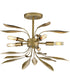 Mariposa 5-Light Convertible Semi-Flush Ceiling or Hanging Pendant Light Antique Gold