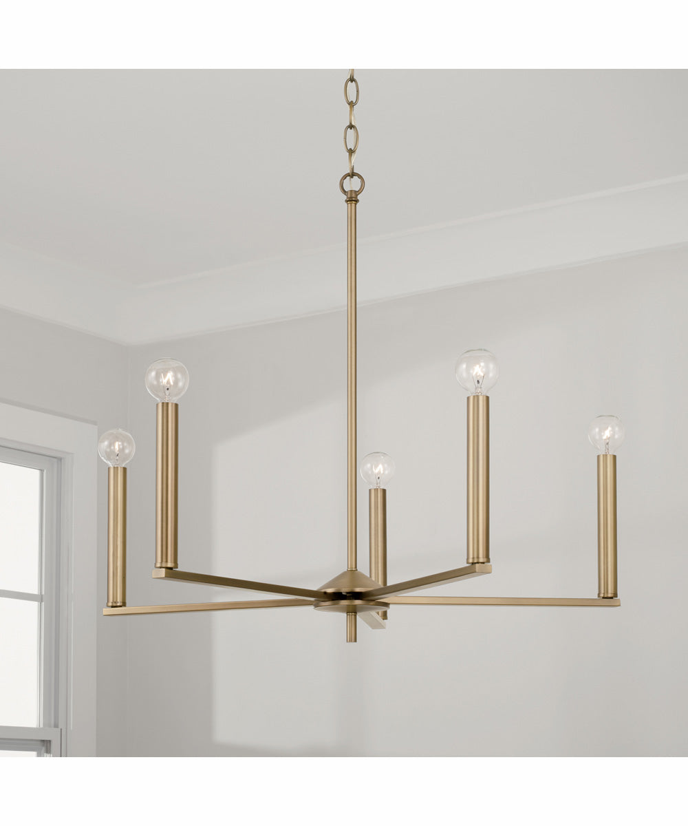 Portman 5-Light Chandelier Aged Brass