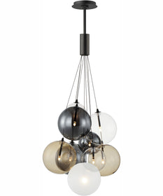 Burst 9-Light LED Pendant - Mixed Black