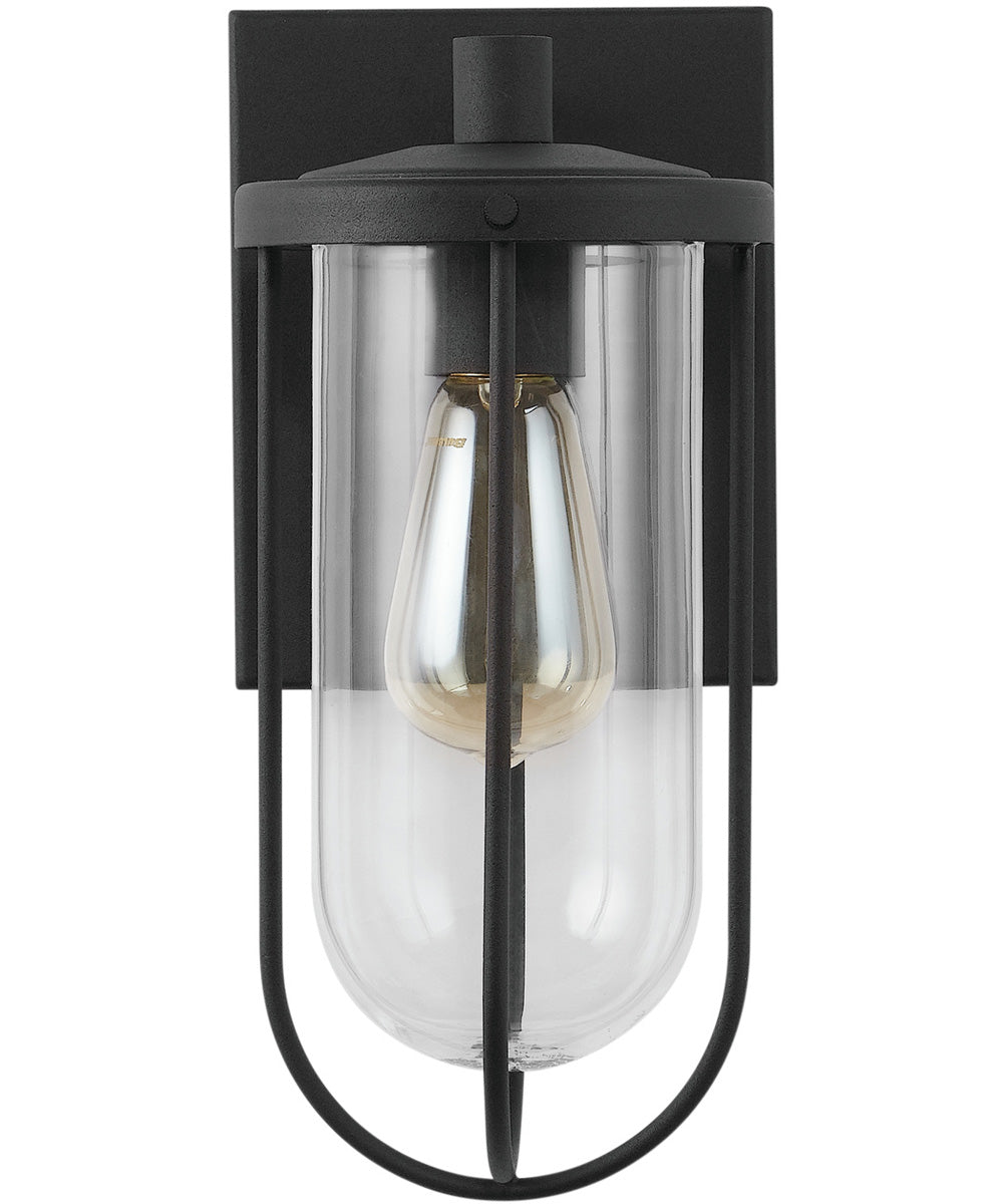 Corbin 1-Light Outdoor Wall Mount Rain or Shine - Black with Clear Glass