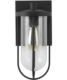 Corbin 1-Light Outdoor Wall Mount Rain or Shine - Black with Clear Glass