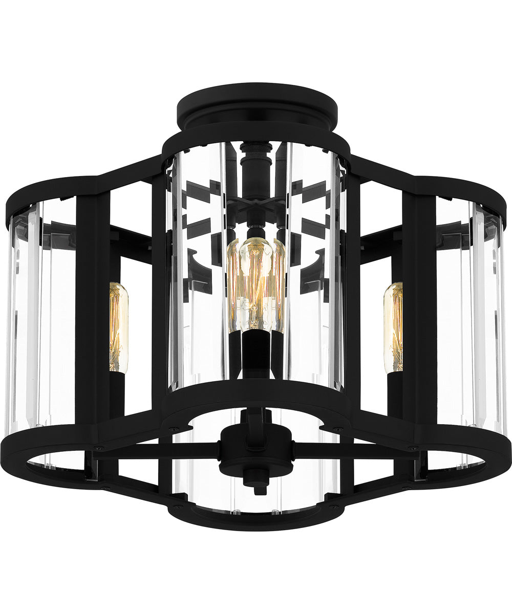 Quoizel Semi-Flush Mount Medium 4-light Semi Flush Mount Matte Black