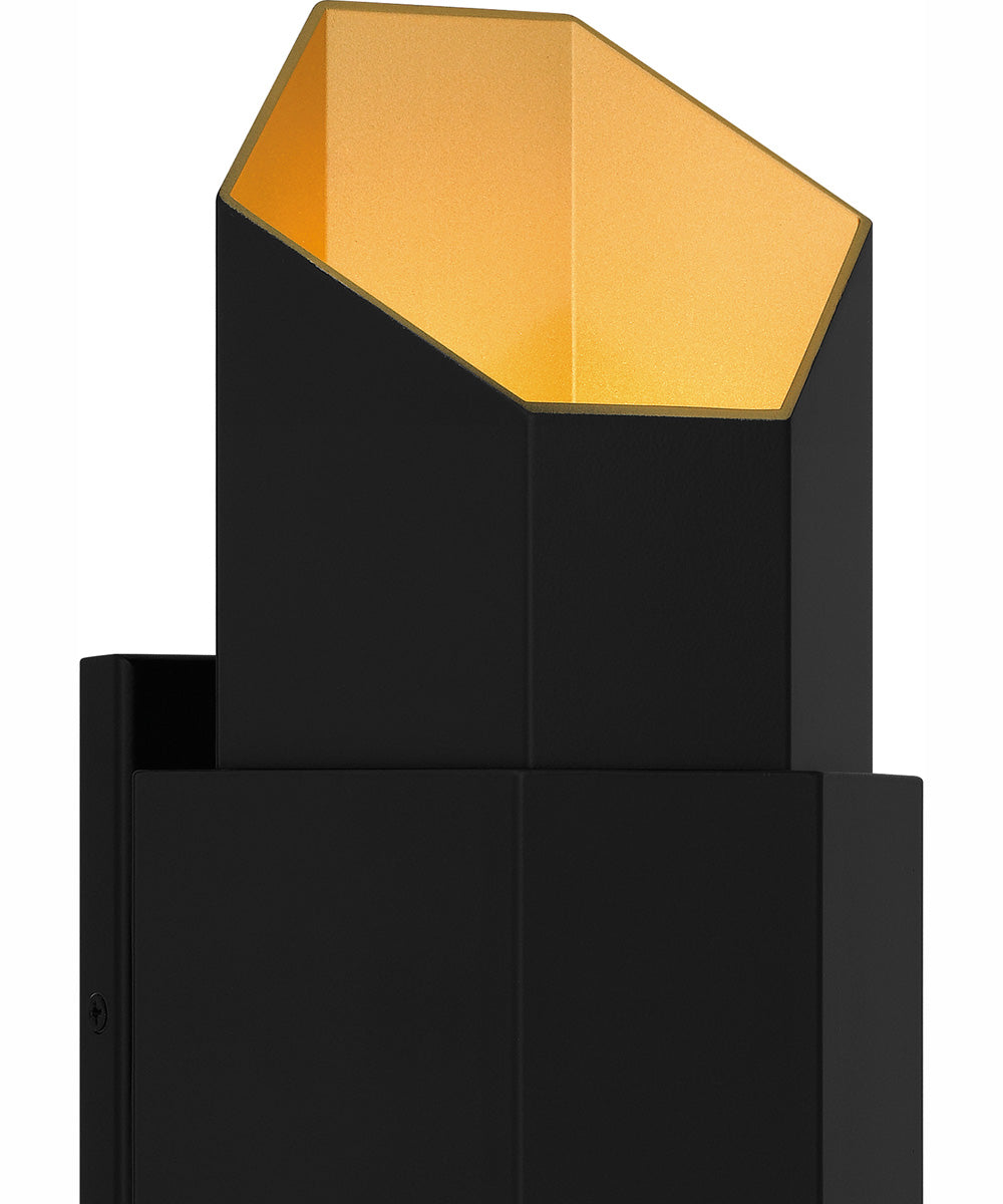 Chasm Medium Outdoor Wall Light  Gold Coastal Armour Aluminum Matte Black